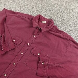 FiveBrother Shirt Mens 3XL Red Chamois Flannel Button Up Long Sleeve Workwear